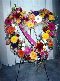 Angela's Flowers Heart Wreath